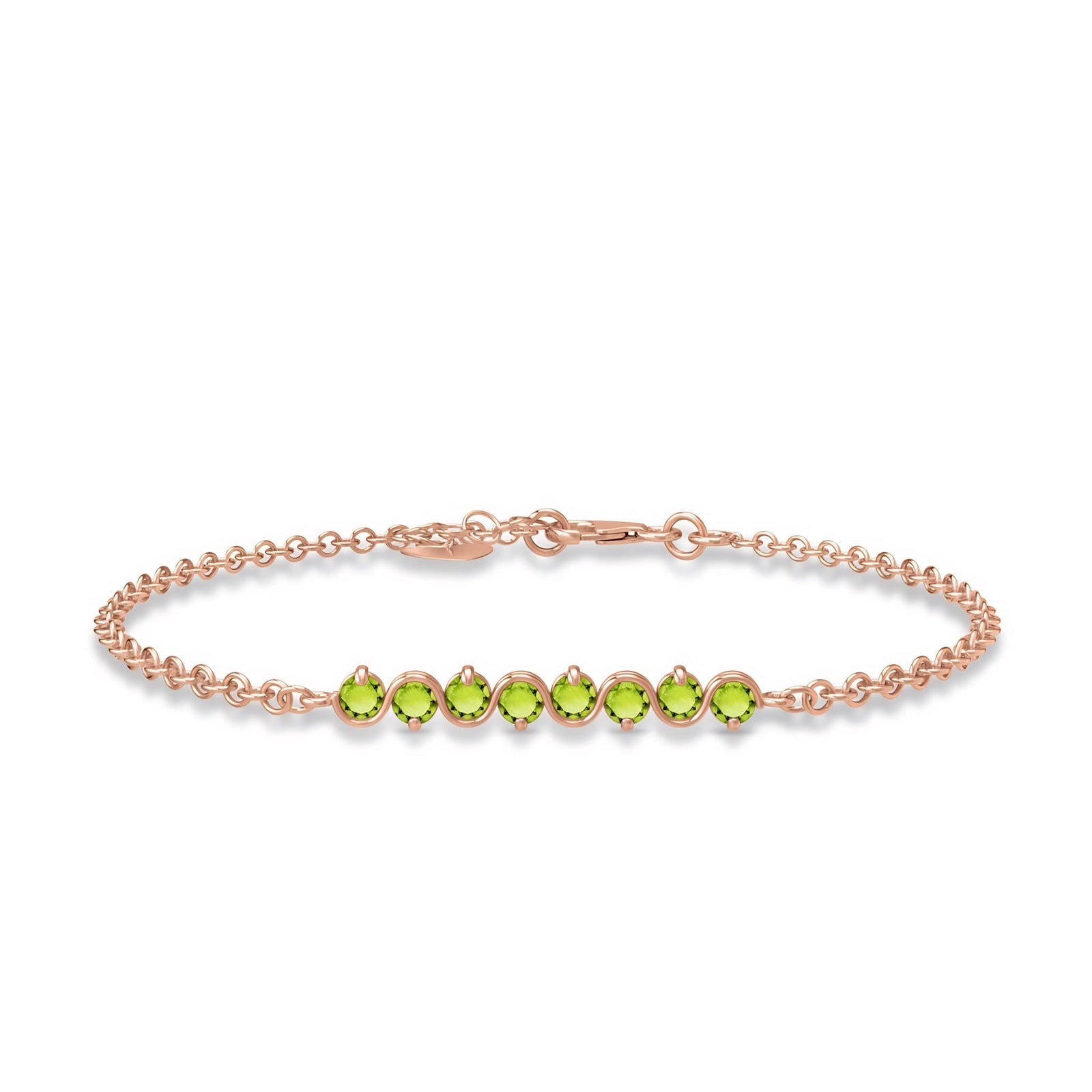 Rose Gold Bracelet Peridot 10K — Isolina