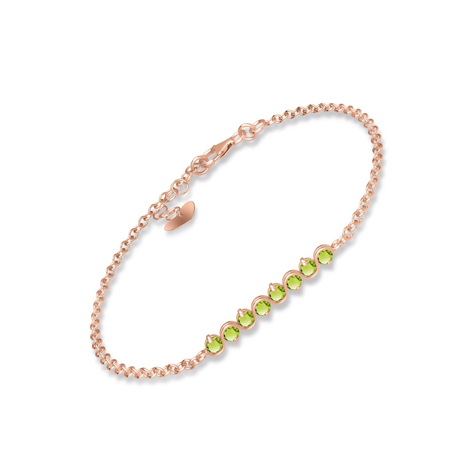 Rose Gold Bracelet Peridot 10K — Isolina