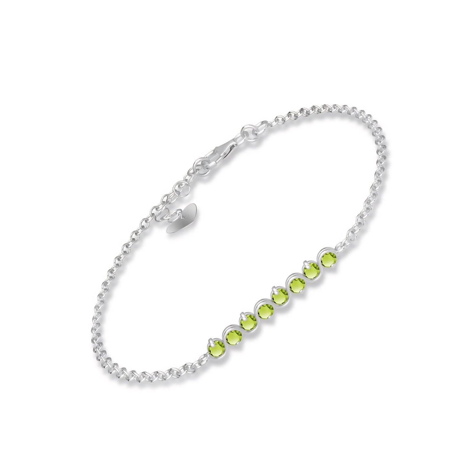 White Gold Bracelet Peridot 10K — Isolina