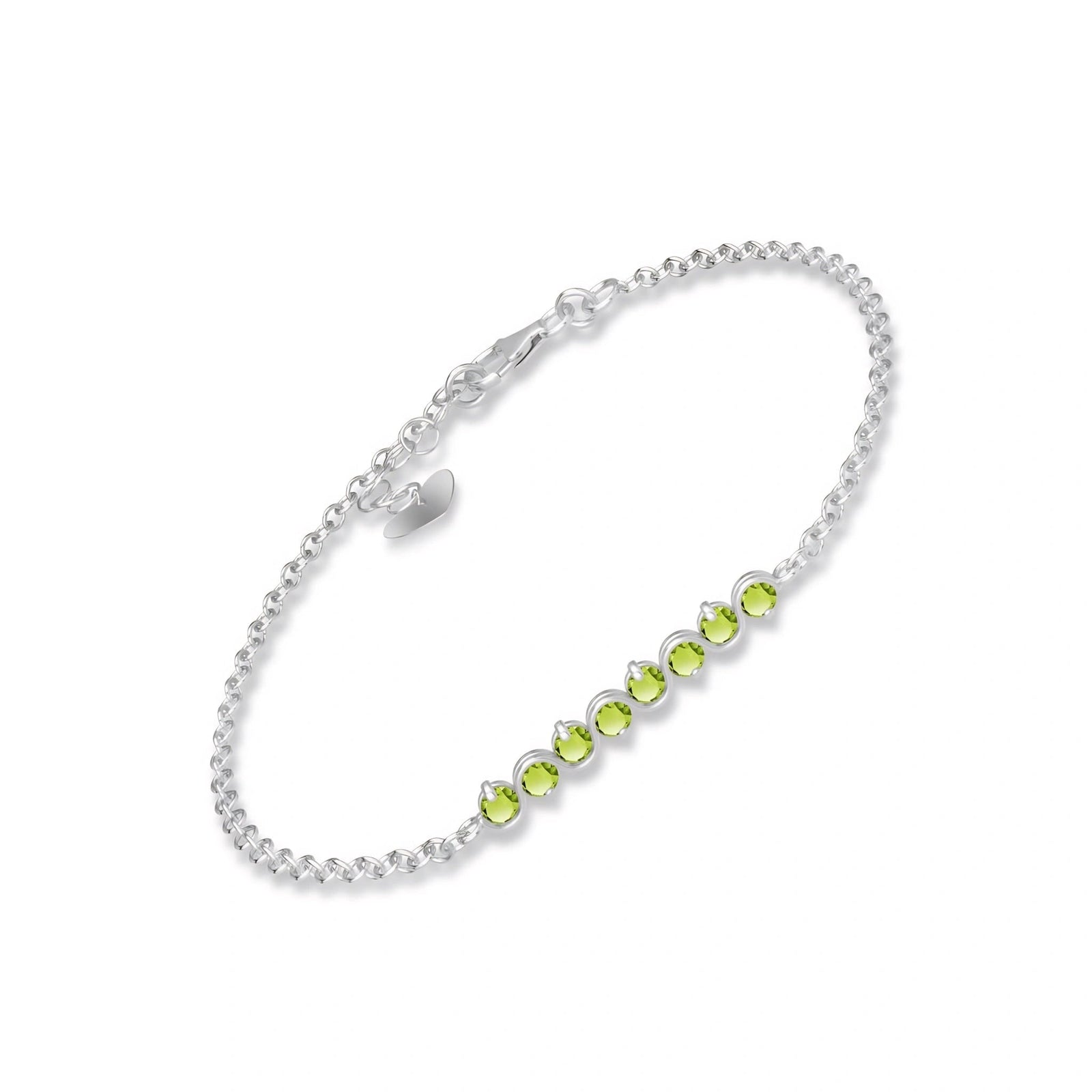 White Gold Bracelet Peridot 10K — Isolina