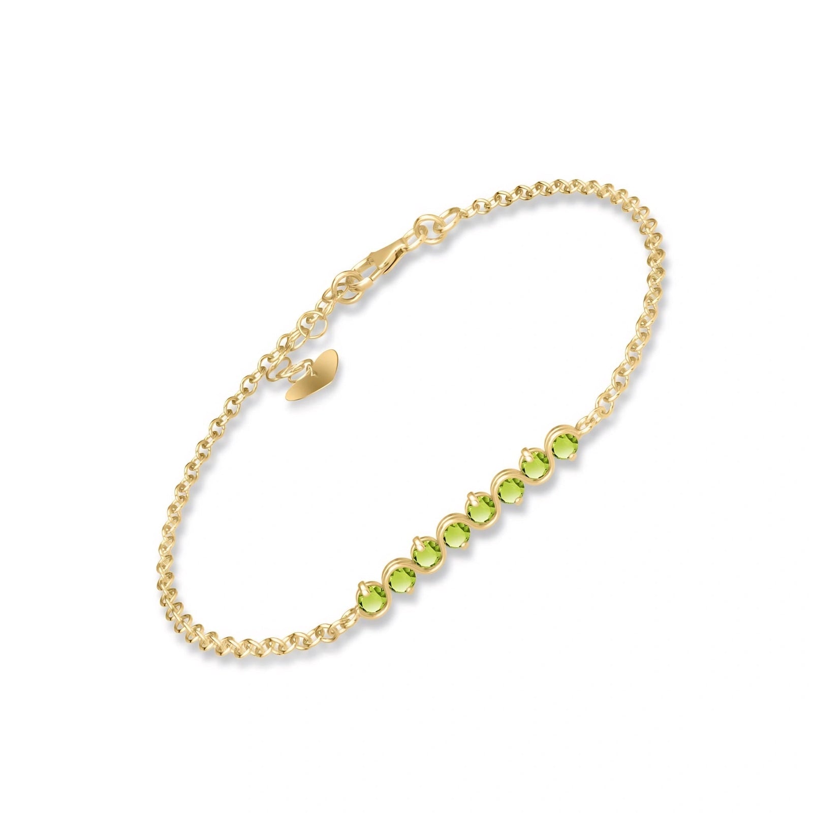 Yellow Gold Bracelet Peridot 10K — Isolina