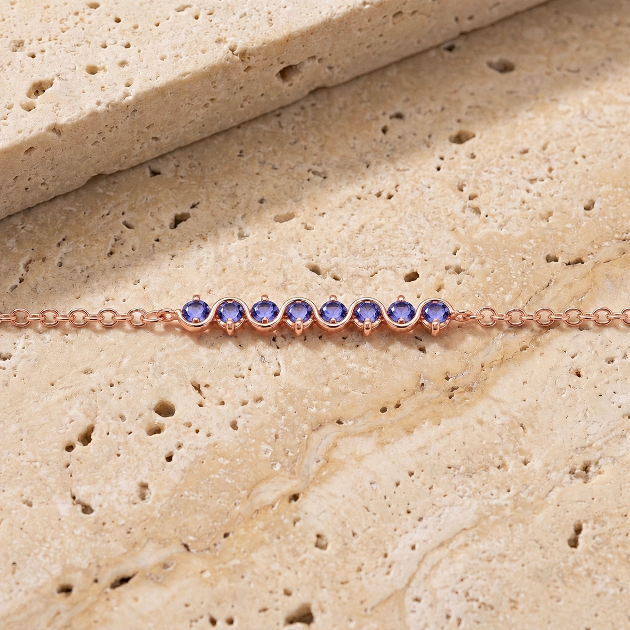 Rose Gold Bracelet Tanzanite 10K — Isolina