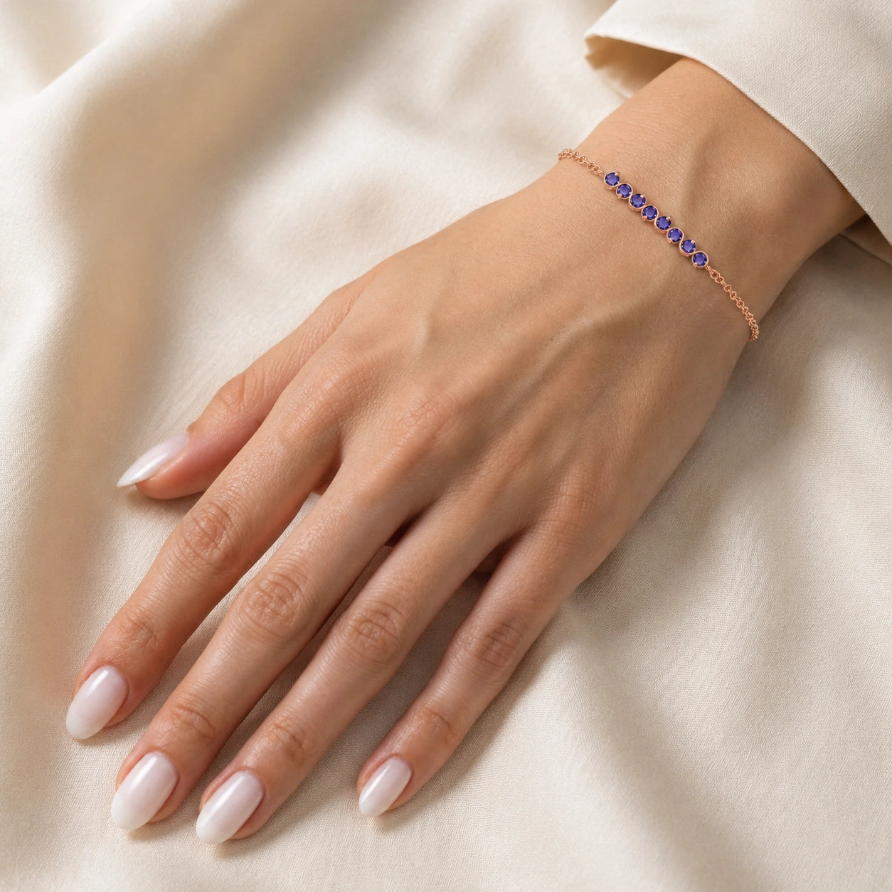 Rose Gold Bracelet Tanzanite 10K — Isolina