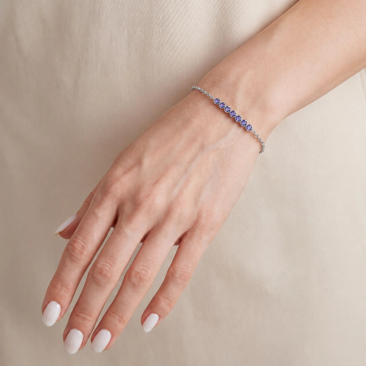 White Gold Bracelet Tanzanite 10K — Isolina