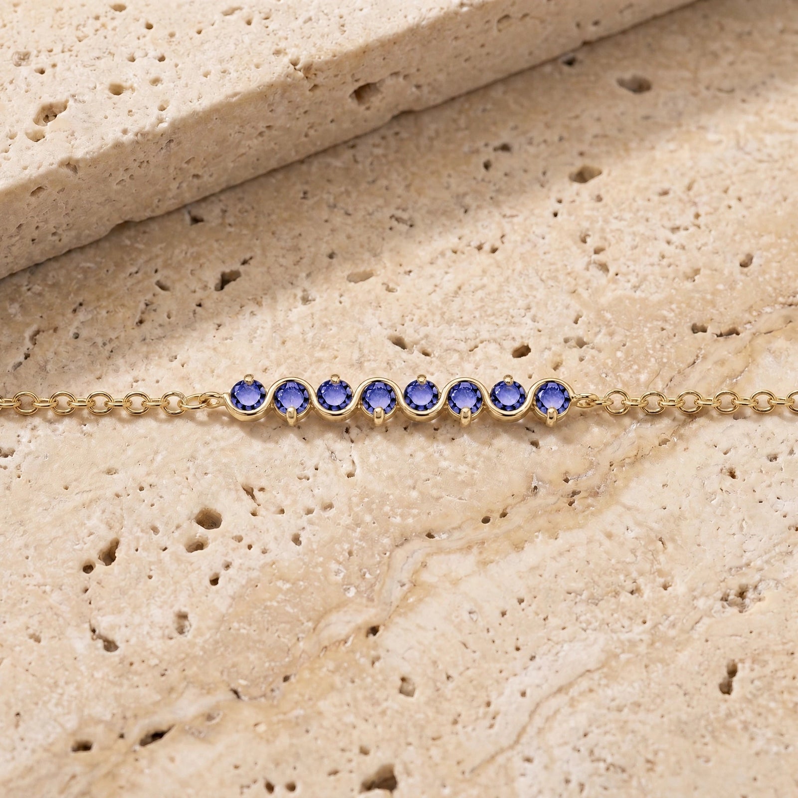 Yellow Gold Bracelet Tanzanite 10K — Isolina