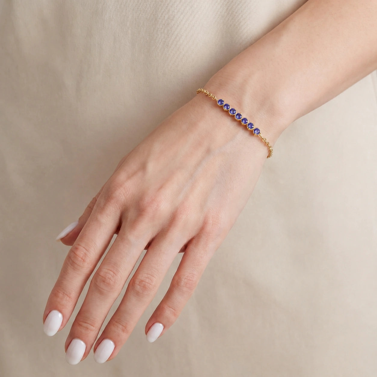 Yellow Gold Bracelet Tanzanite 10K — Isolina