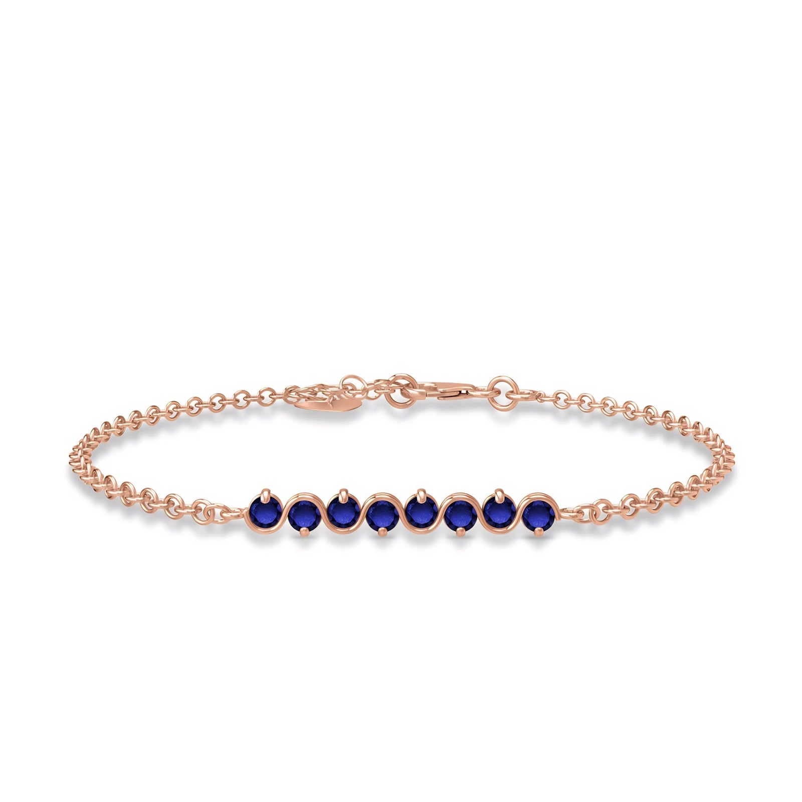Rose Gold Bracelet Garnet 10K — Isolina