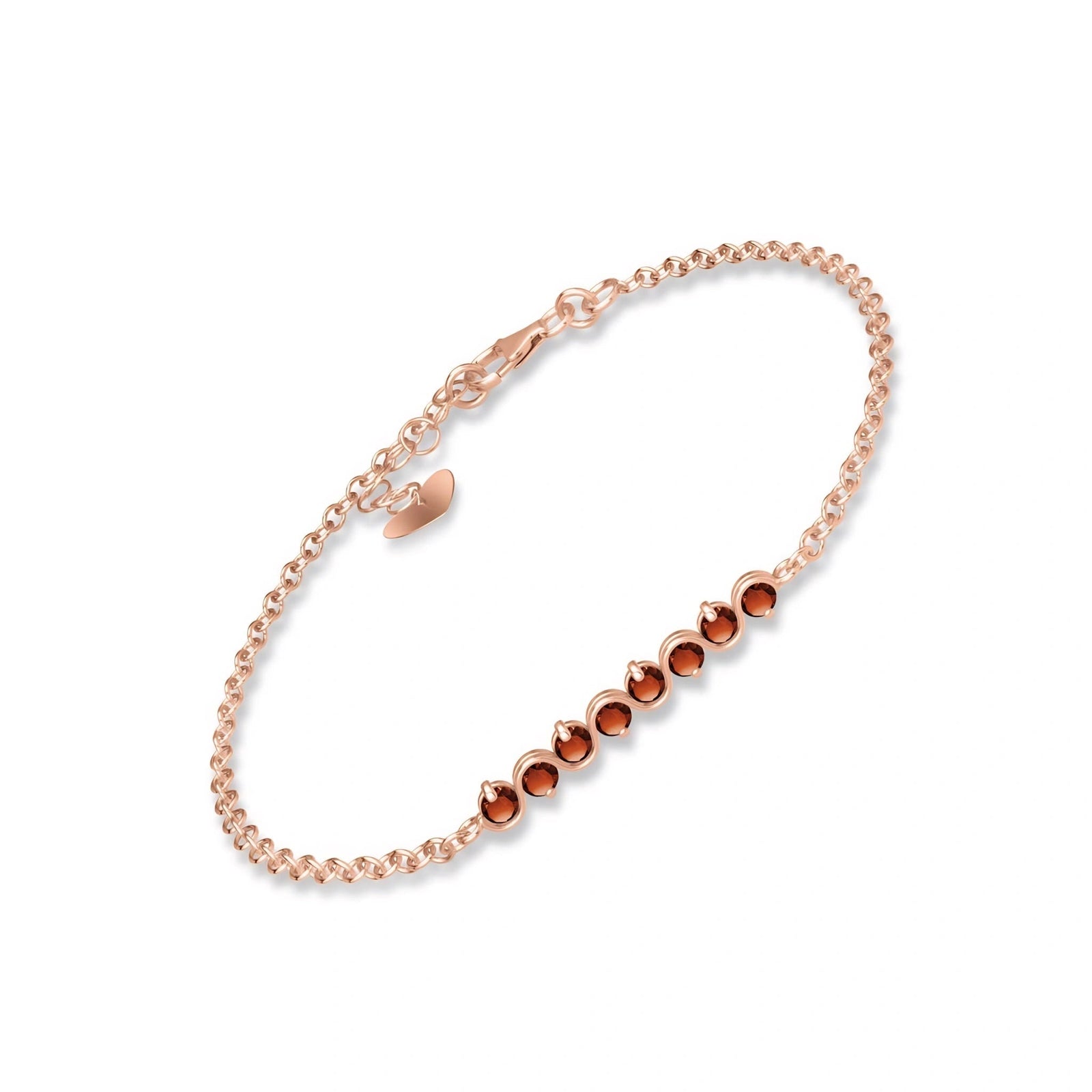 Rose Gold Bracelet Garnet 10K — Isolina