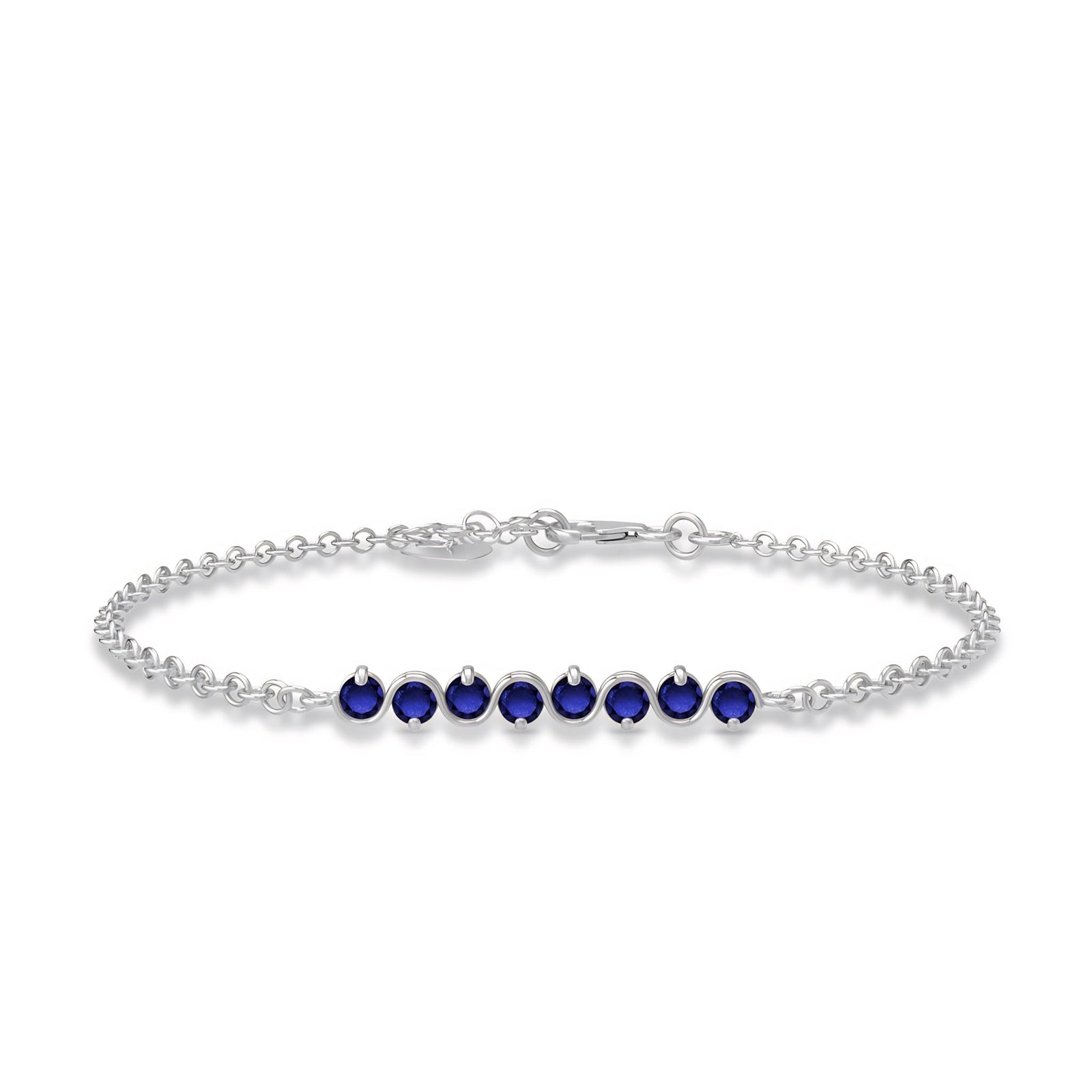 White Gold Bracelet Garnet 10K — Isolina
