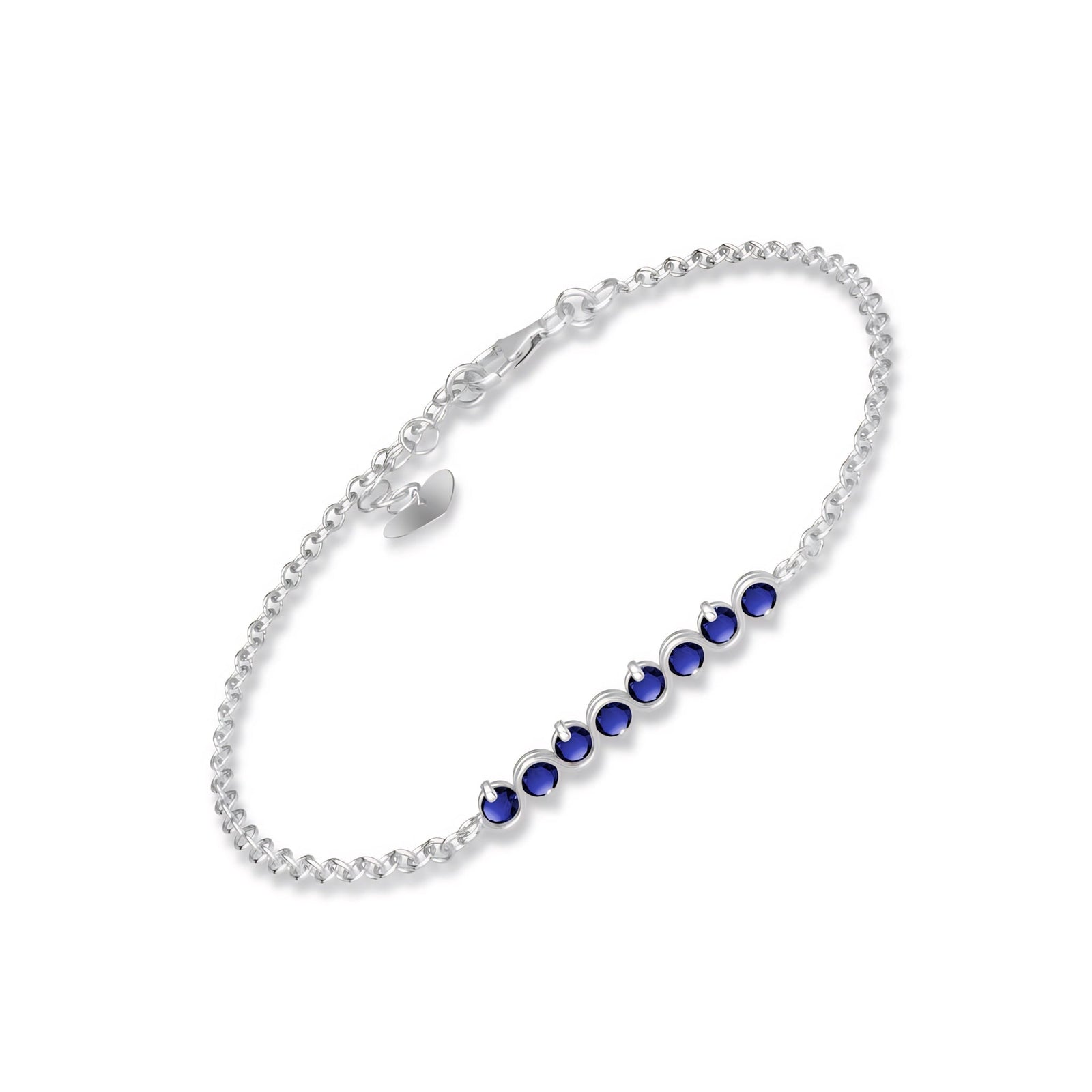 White Gold Bracelet Garnet 10K — Isolina