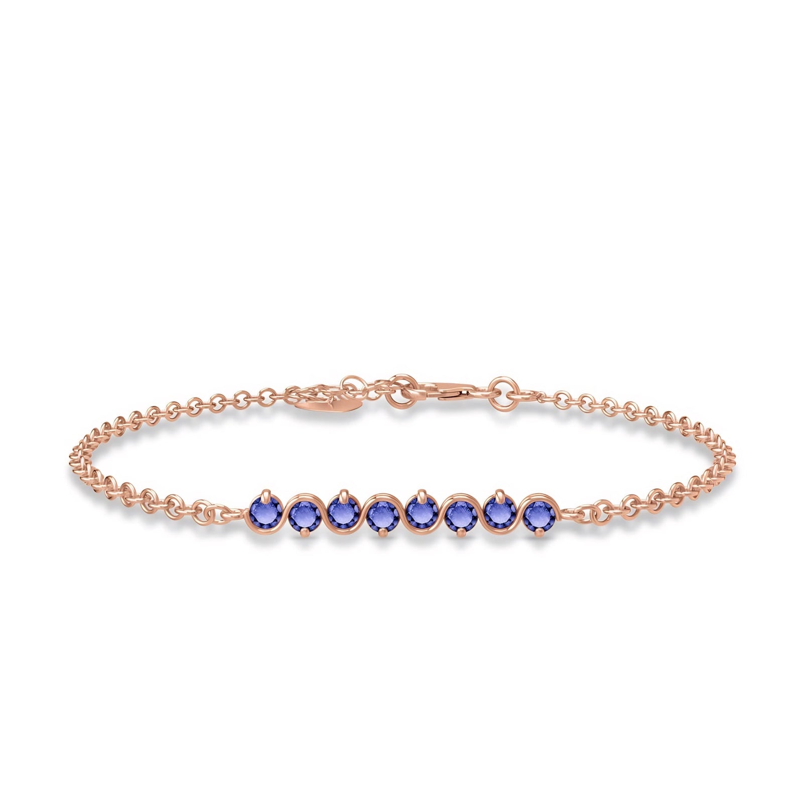 Rose Gold Bracelet Aquamarine 10K — Isolina