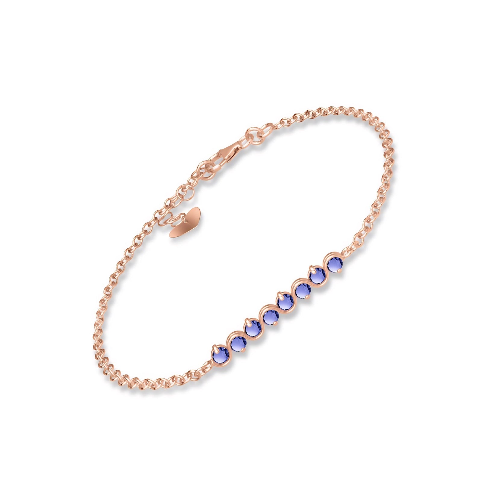 Rose Gold Bracelet Aquamarine 10K — Isolina