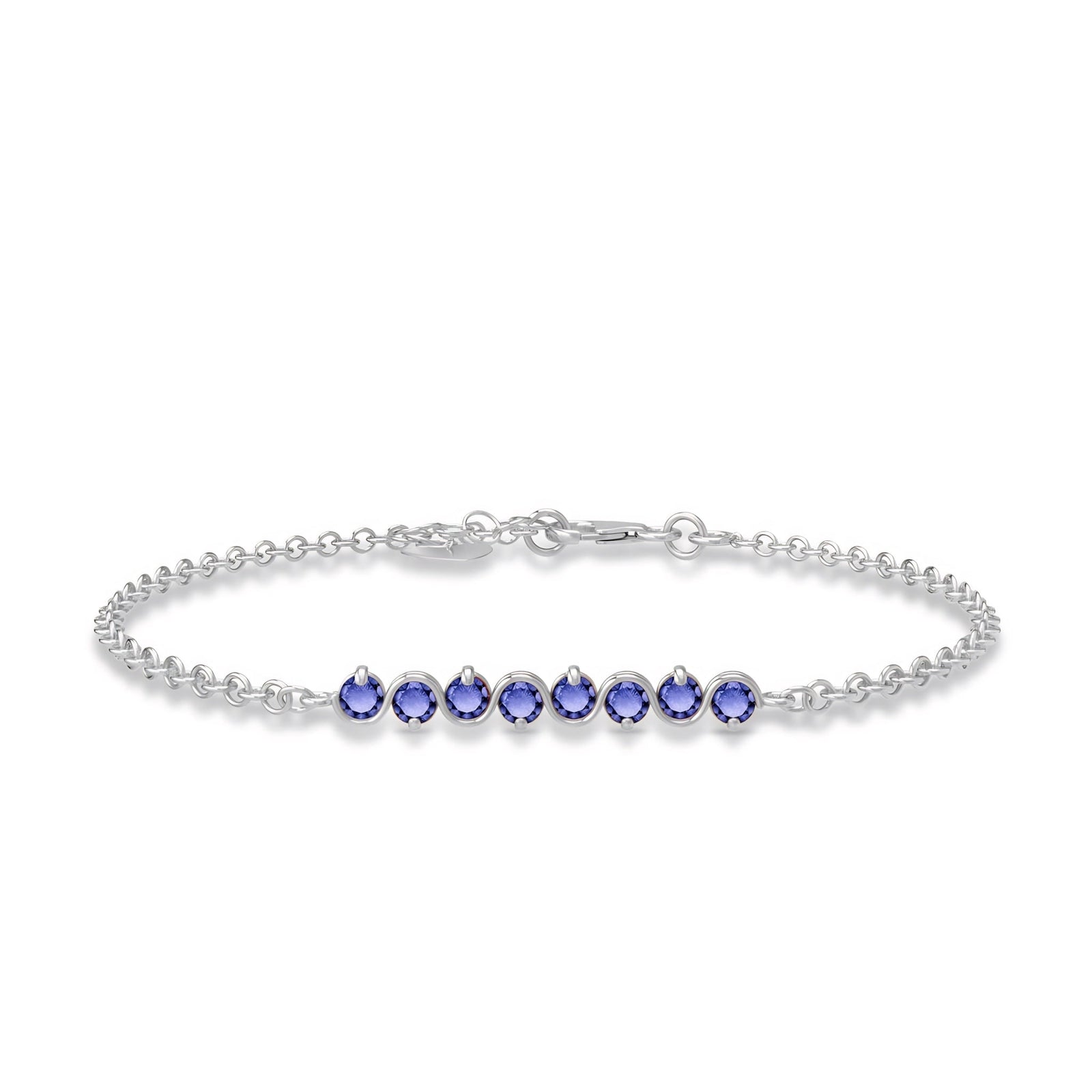 White Gold Bracelet Aquamarine 10K — Isolina
