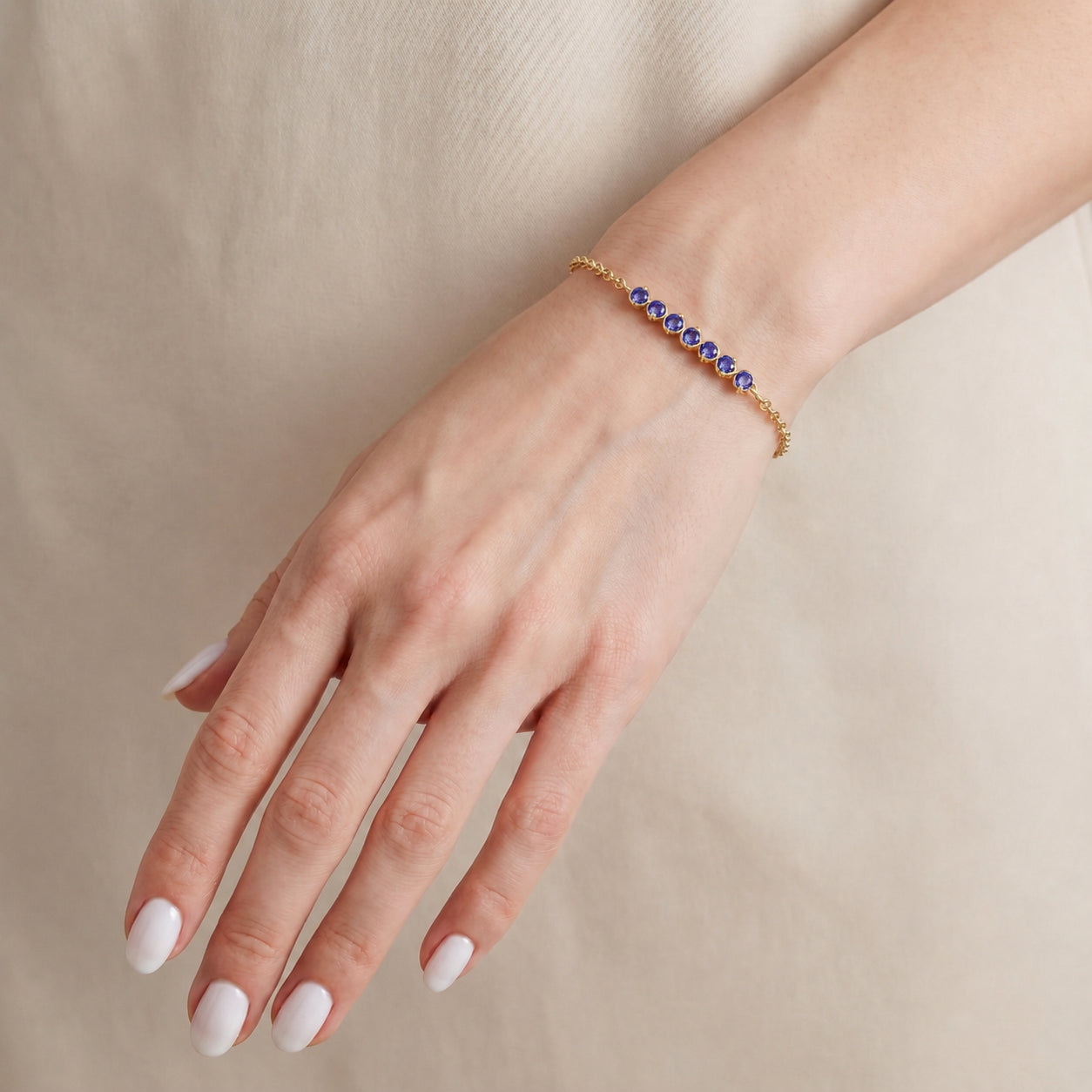 Yellow Gold Bracelet Aquamarine 10K — Isolina