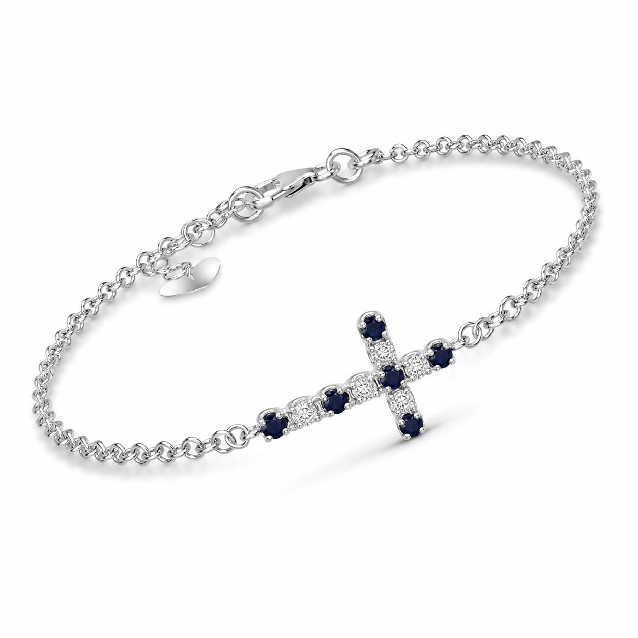 White Gold Sapphire & Diamond — Mariailaria