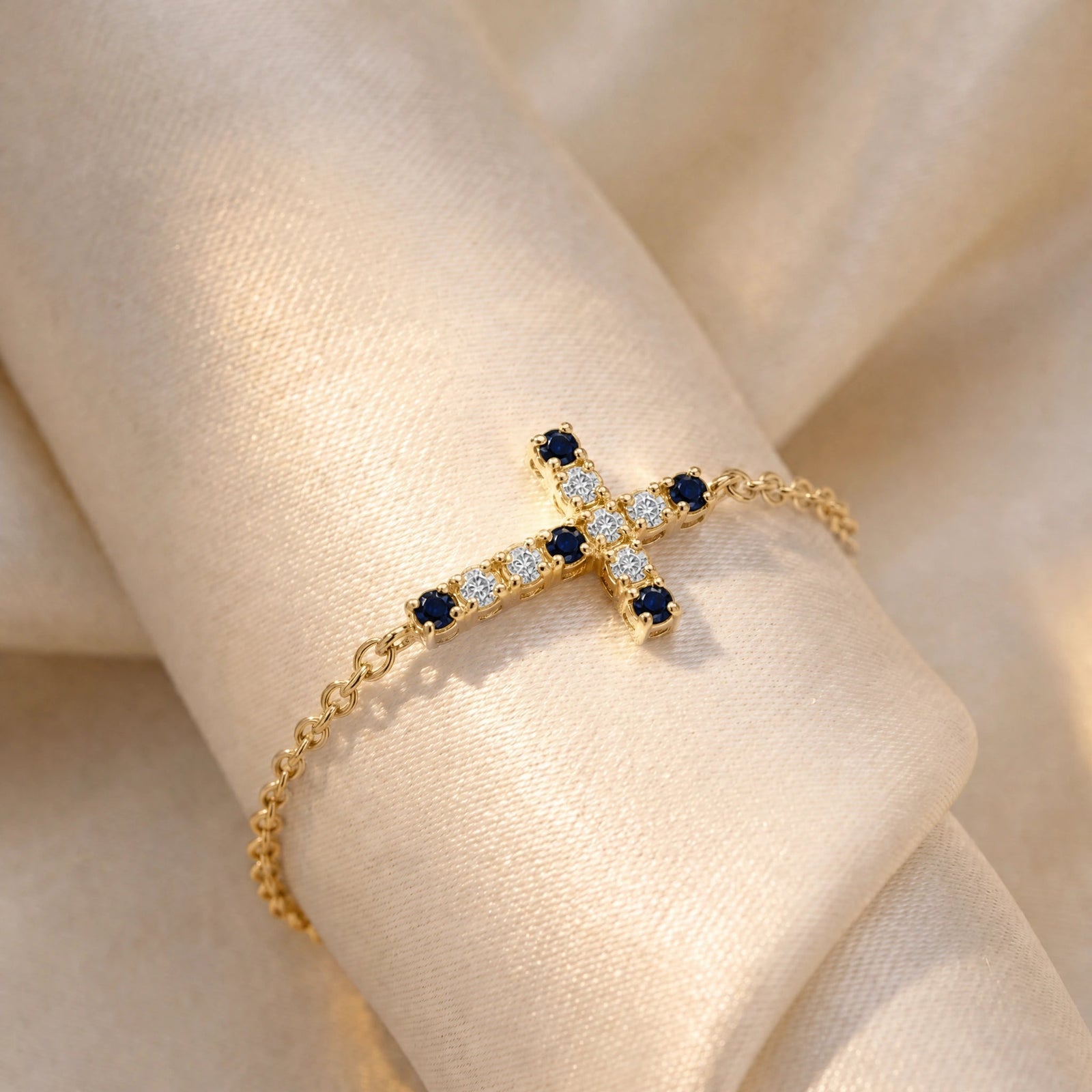 Yellow Gold Sapphire & Diamond — Mariailaria