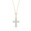 Yellow Gold Aura Cross Pendant Necklace Diamond 10K — Egle