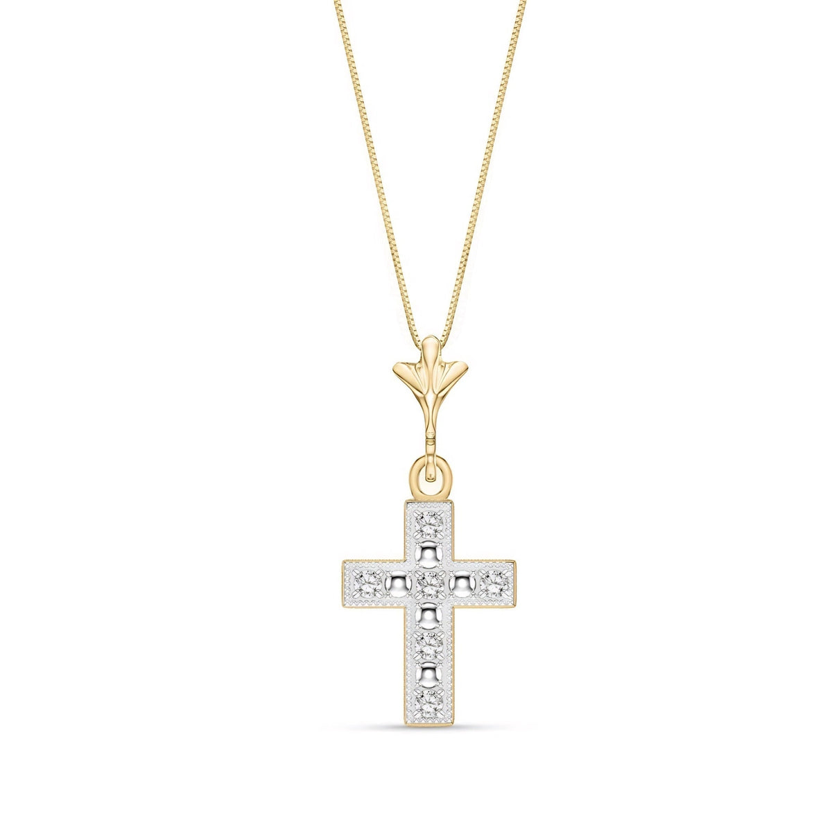 Yellow Gold Aura Cross Pendant Necklace Diamond 10K — Egle