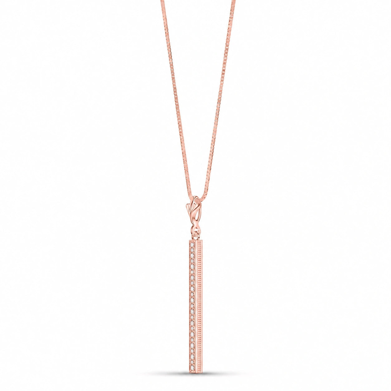 Rose Gold Petal Pendant Necklace Diamond 10K — Saveria