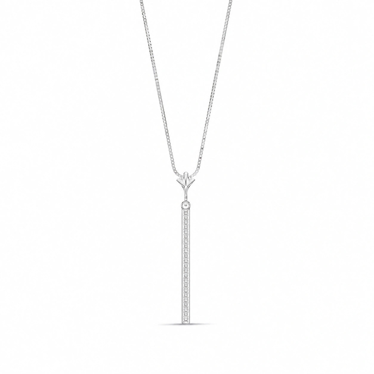 White Gold Petal Pendant Necklace Diamond 10K — Saveria