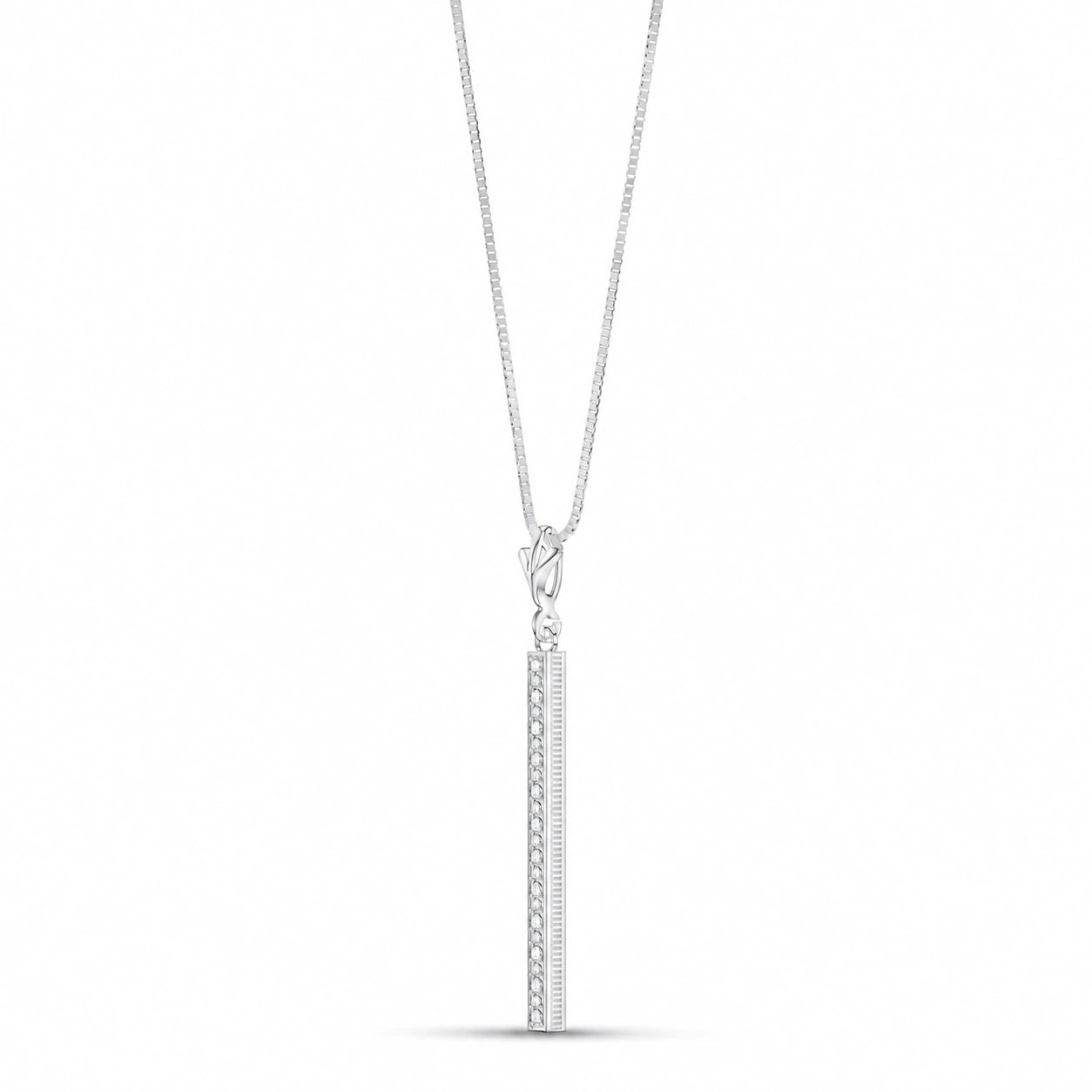 White Gold Petal Pendant Necklace Diamond 10K — Saveria