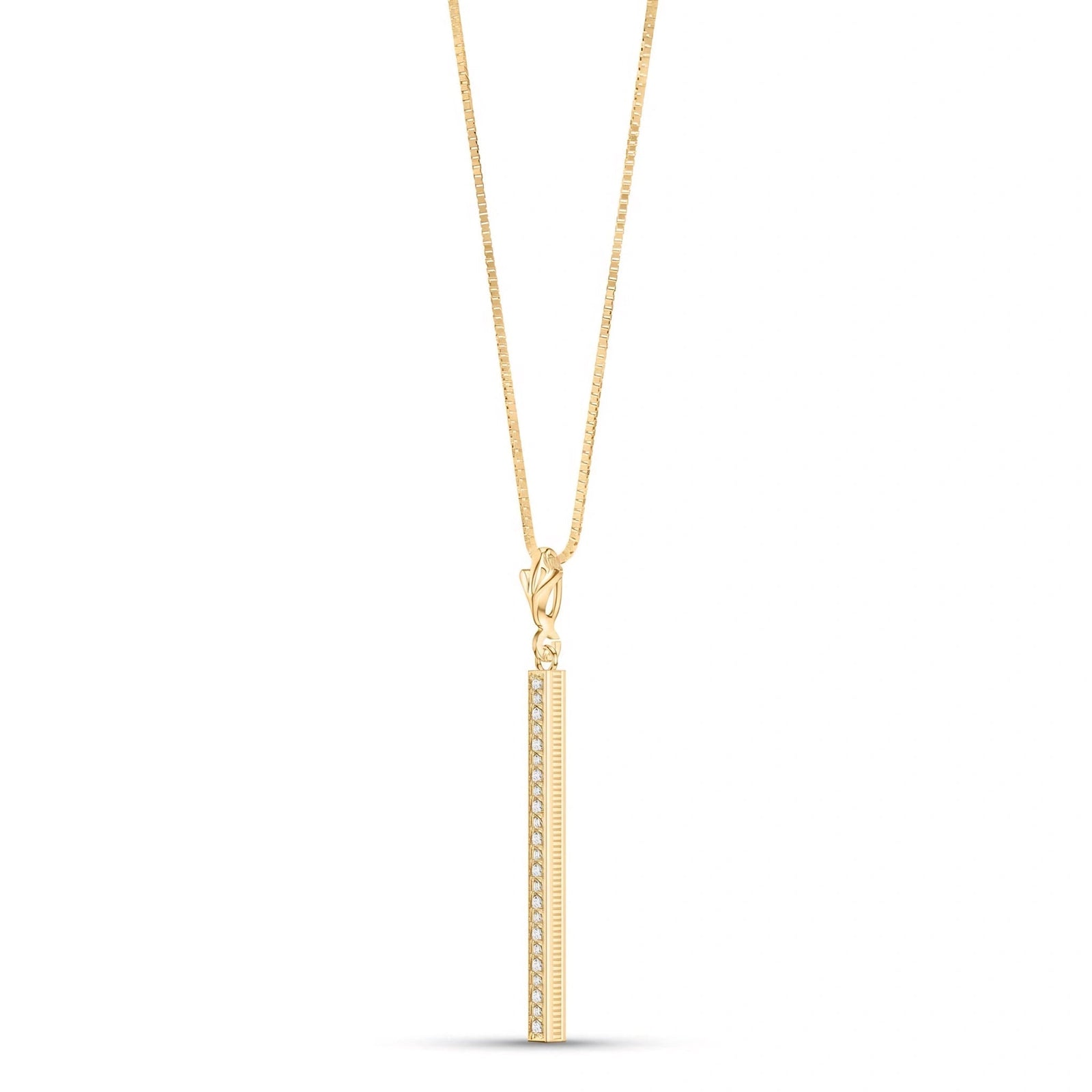 Yellow Gold Petal Pendant Necklace Diamond 10K — Saveria