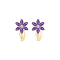 Yellow Gold Earrings Amethyst 10K — Carolina