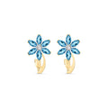 Yellow Gold Earrings Blue Topaz 10K — Carolina
