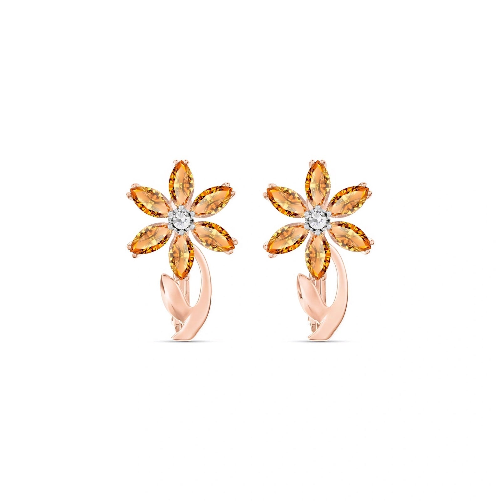 Rose Gold Earrings Citrine 10K — Carolina