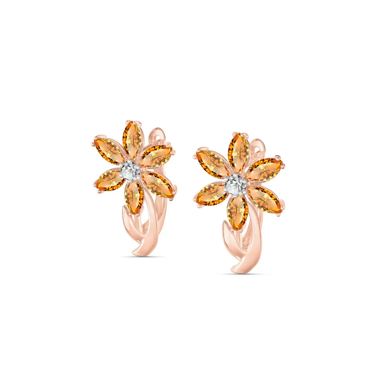 Rose Gold Earrings Citrine 10K — Carolina