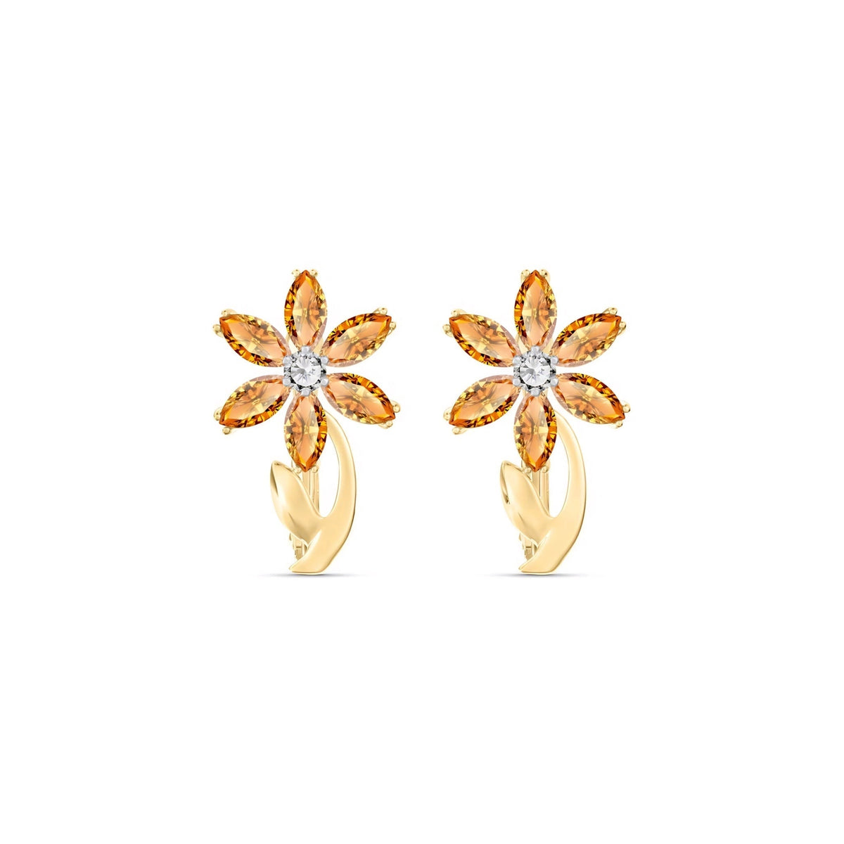 Yellow Gold Earrings Citrine 10K — Carolina