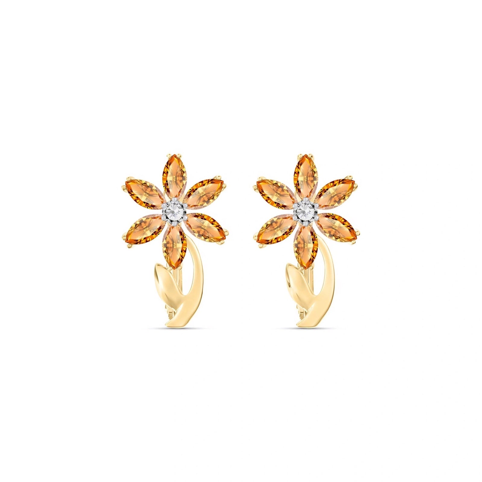 Yellow Gold Earrings Citrine 10K — Carolina