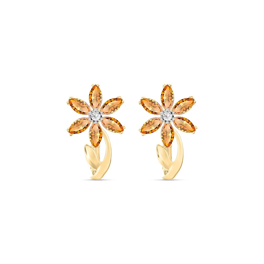 Yellow Gold Earrings Citrine 10K — Carolina
