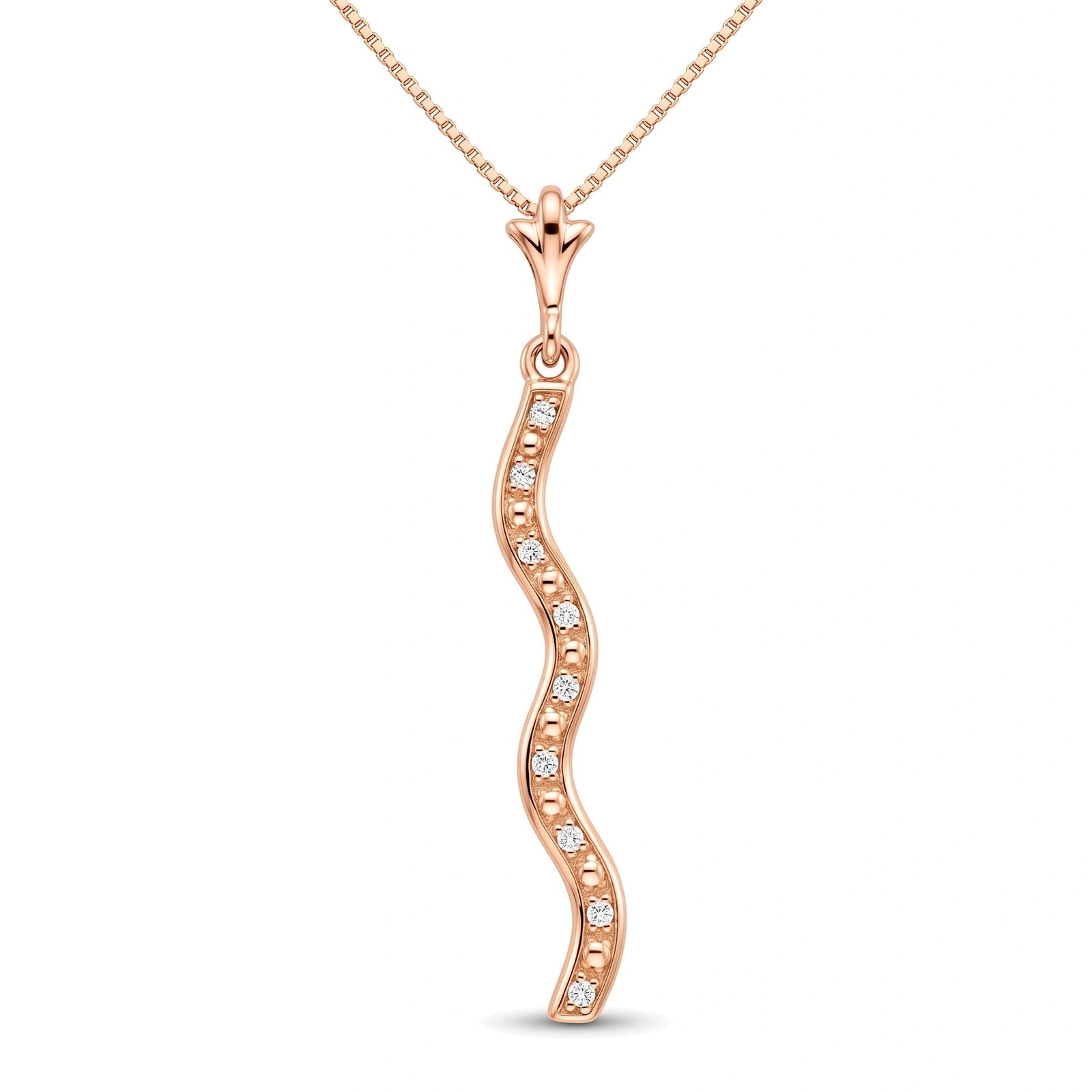 Rose Gold Road Necklace Diamond 10K — Marcellina