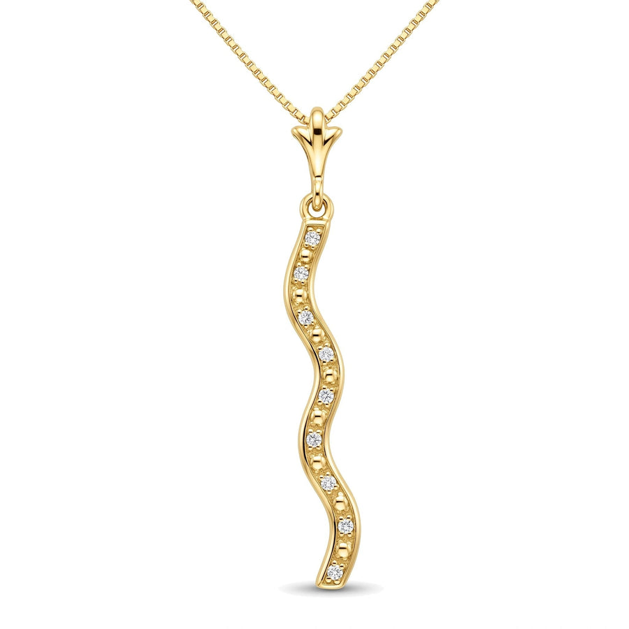 Yellow Gold Road Necklace Diamond 10K — Marcellina