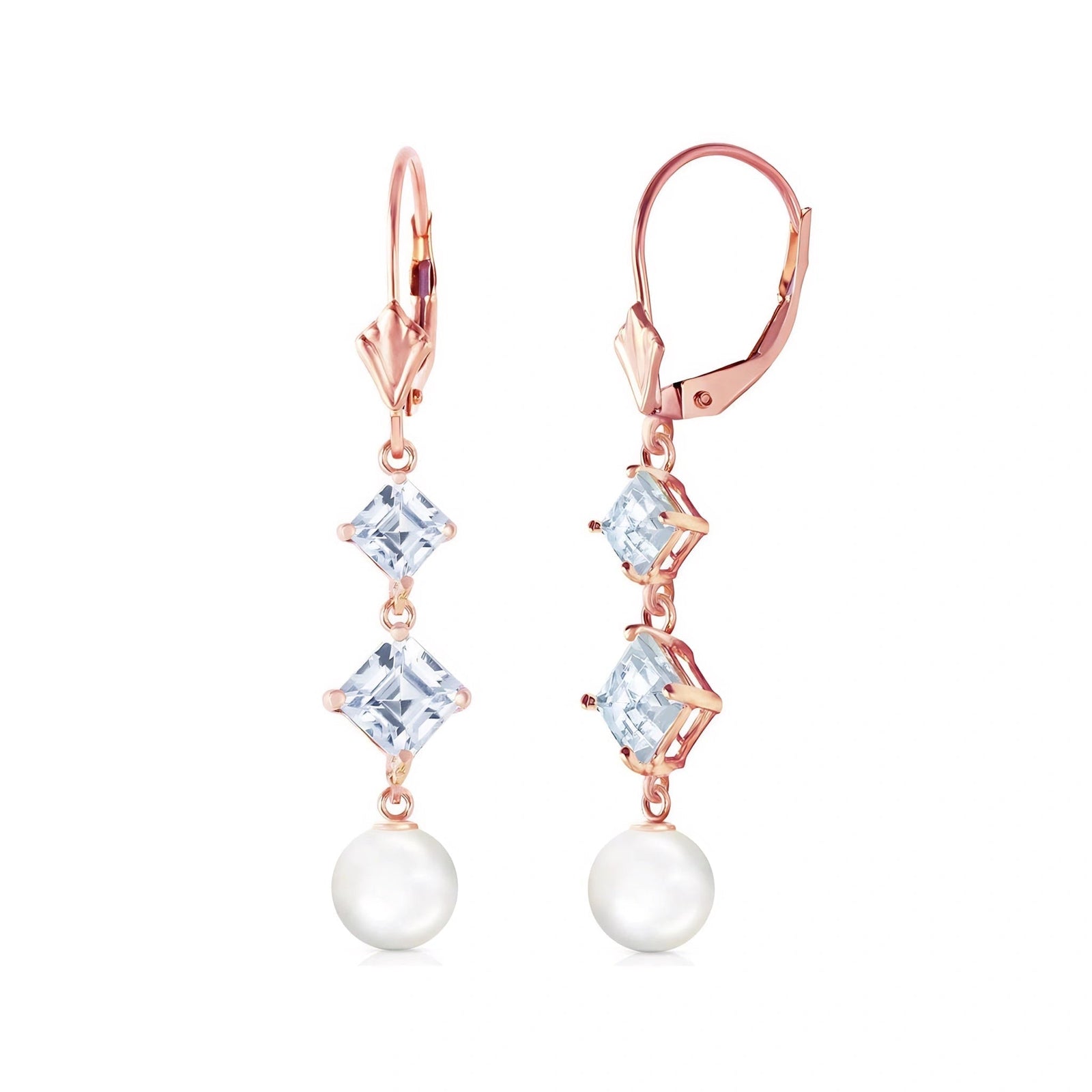Rose Gold Earrings Pearl 10K — Iole