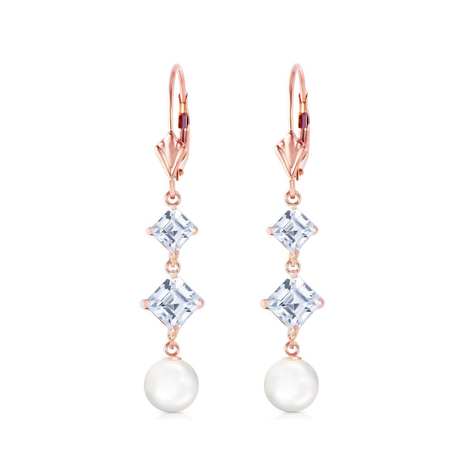 Rose Gold Earrings Pearl 10K — Iole