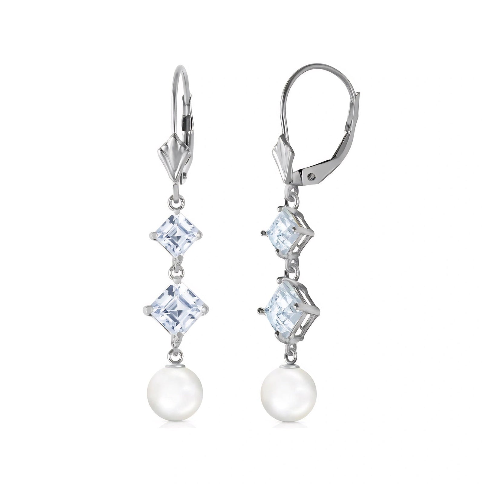 White Gold Earrings Pearl 10K — Iole