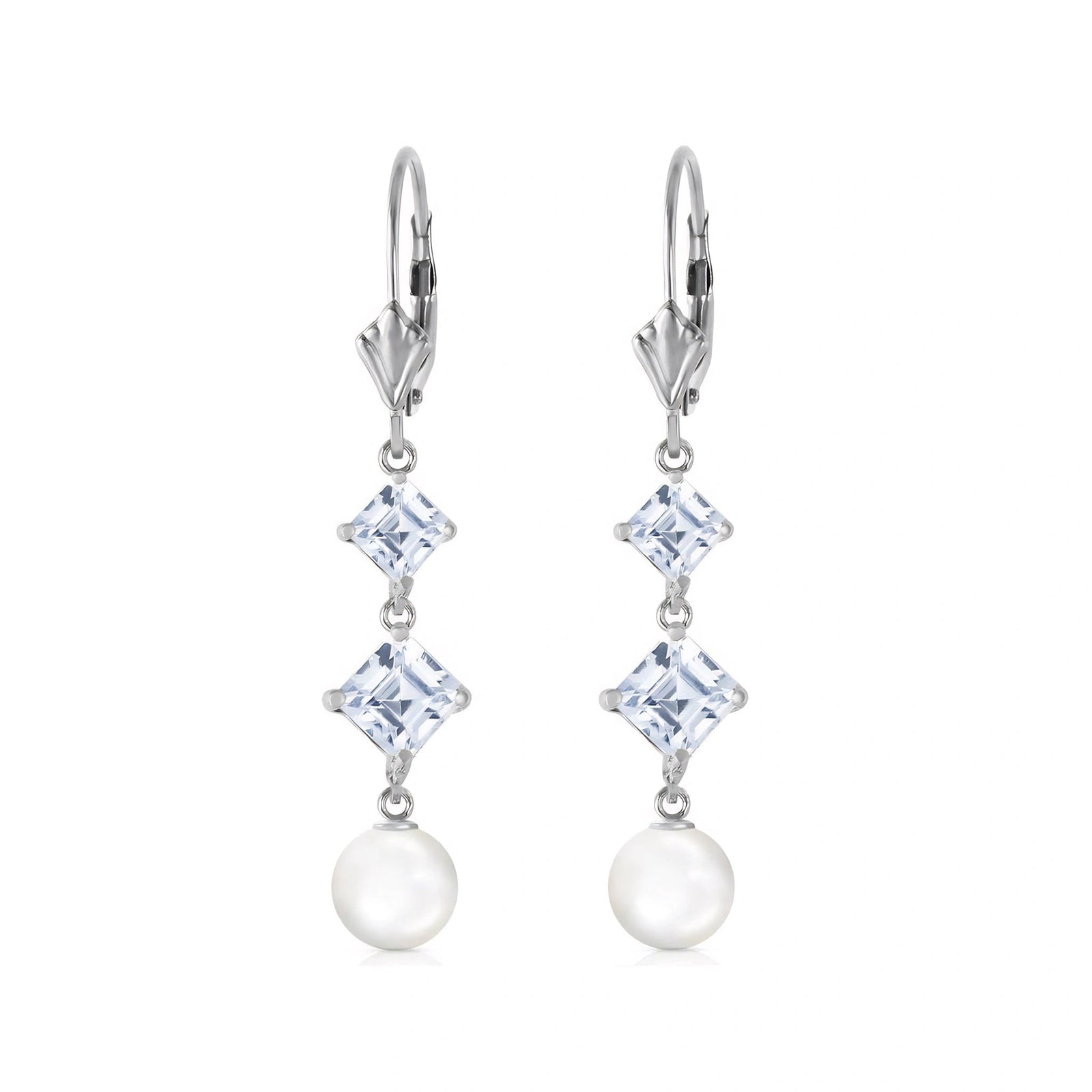 White Gold Earrings Pearl 10K — Iole