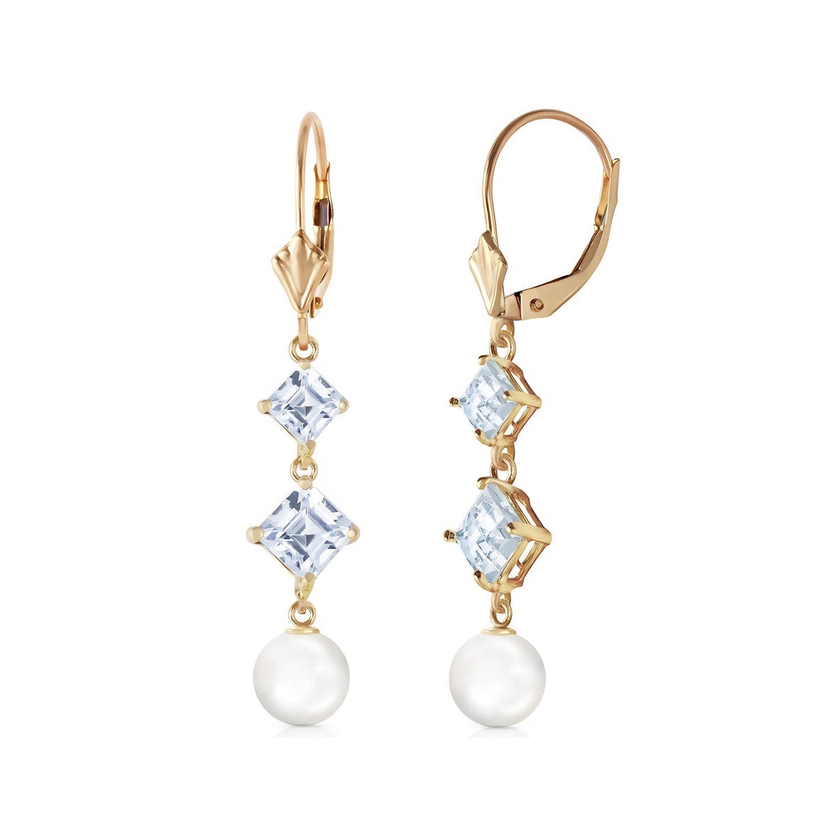 Yellow Gold Earrings Pearl 10K — Iole