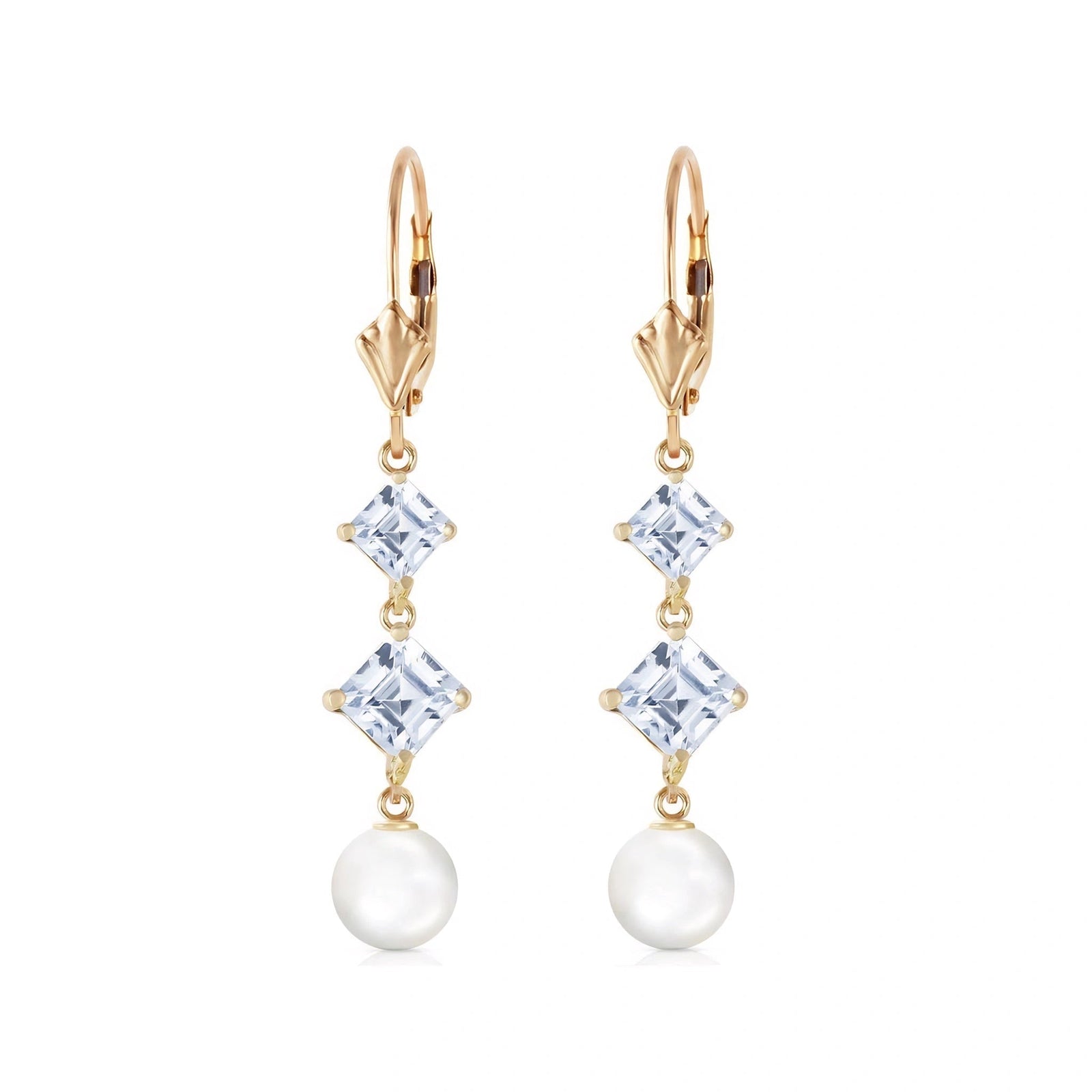 Yellow Gold Earrings Pearl 10K — Iole
