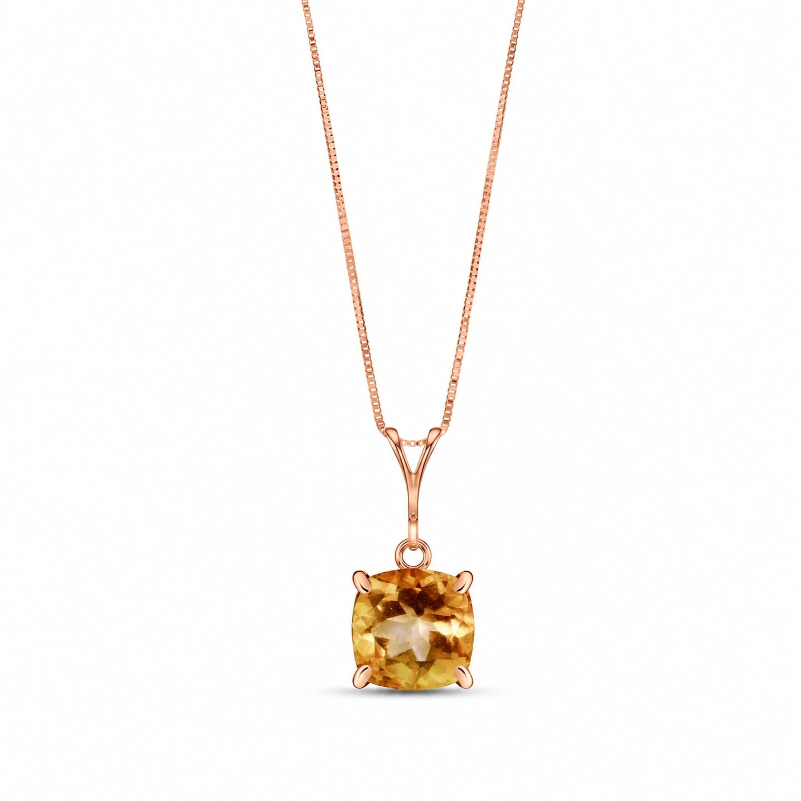 Rose Gold Petal Necklace Citrine 10K — Bianca