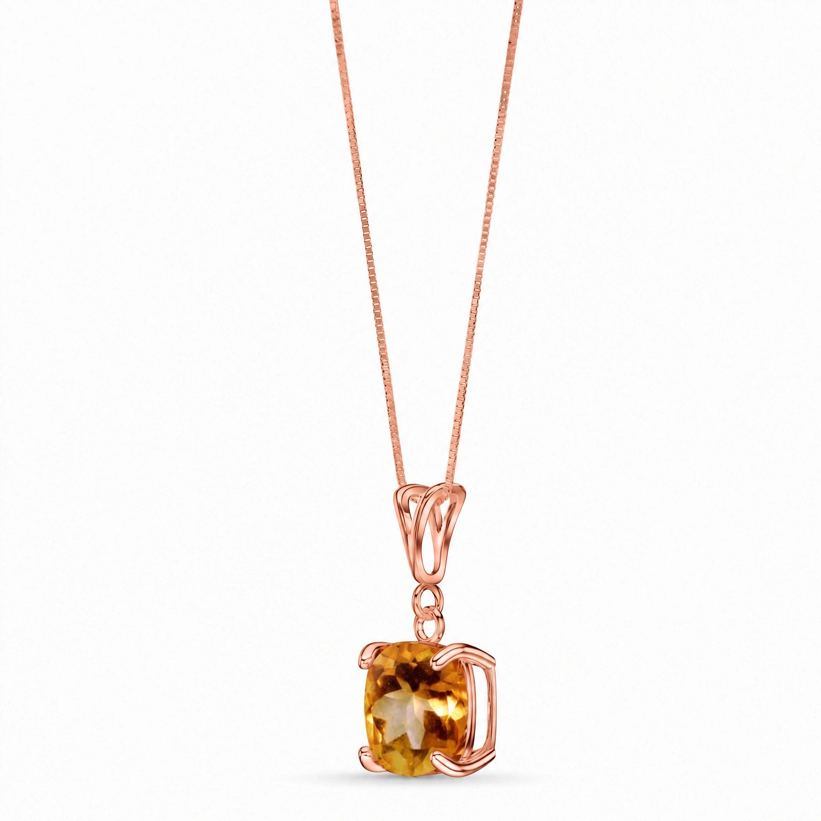 Rose Gold Petal Necklace Citrine 10K — Bianca