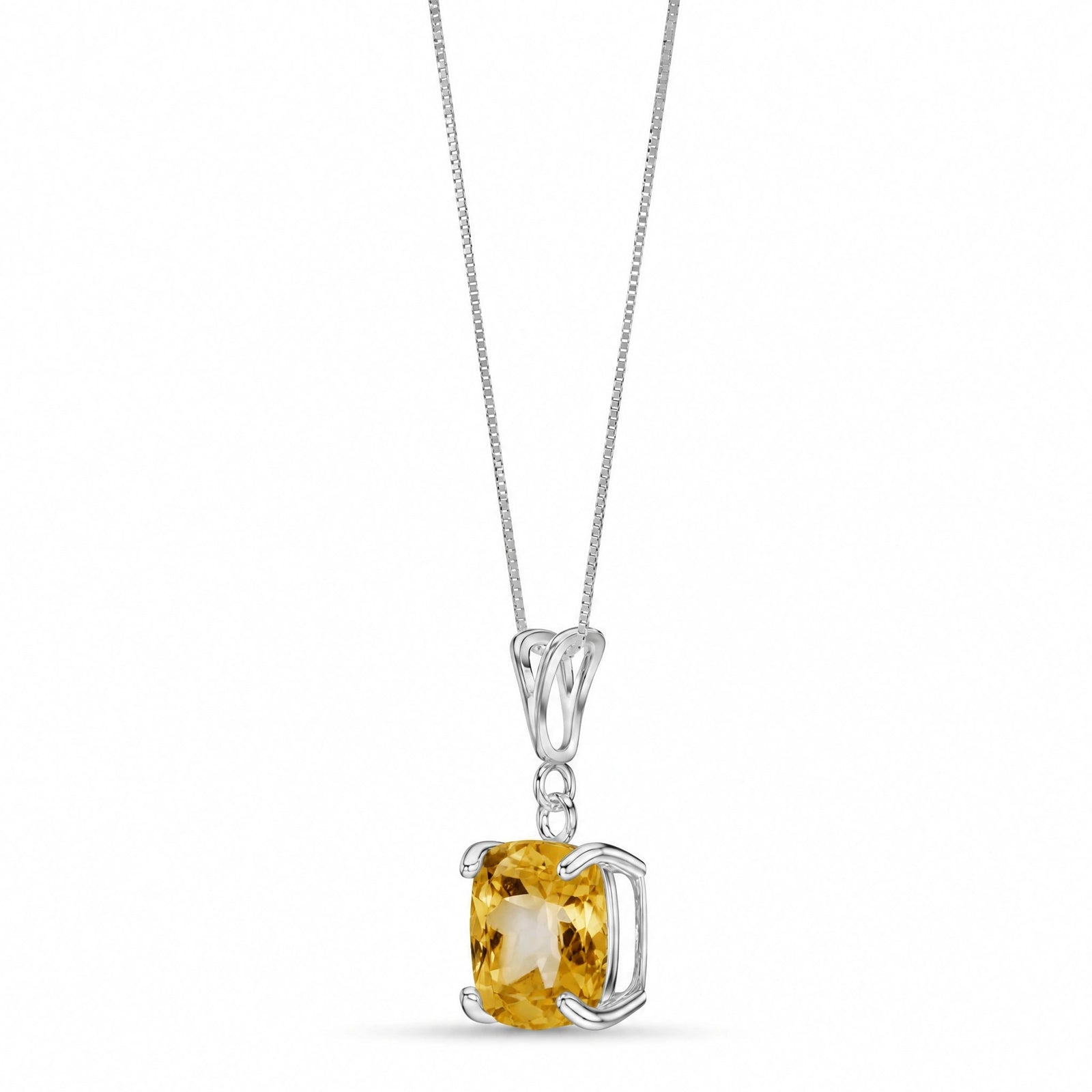 White Gold Petal Necklace Citrine 10K — Bianca