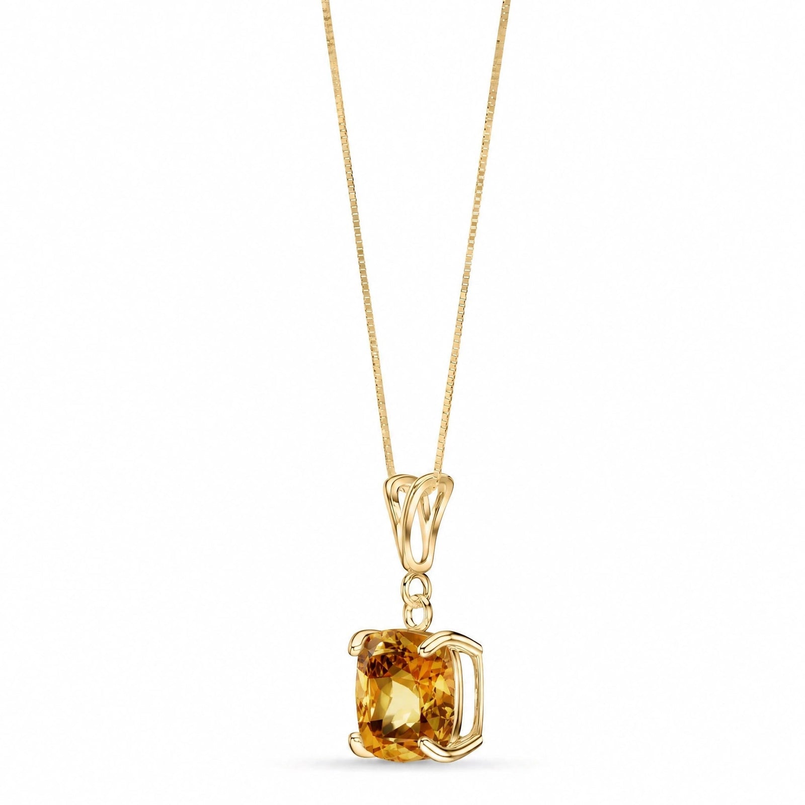 Yellow Gold Petal Necklace Citrine 10K — Bianca