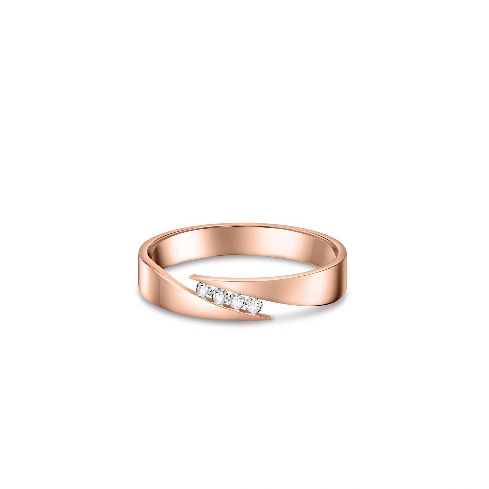 Rose Gold Engagement Ring Diamond 10K — Attilia