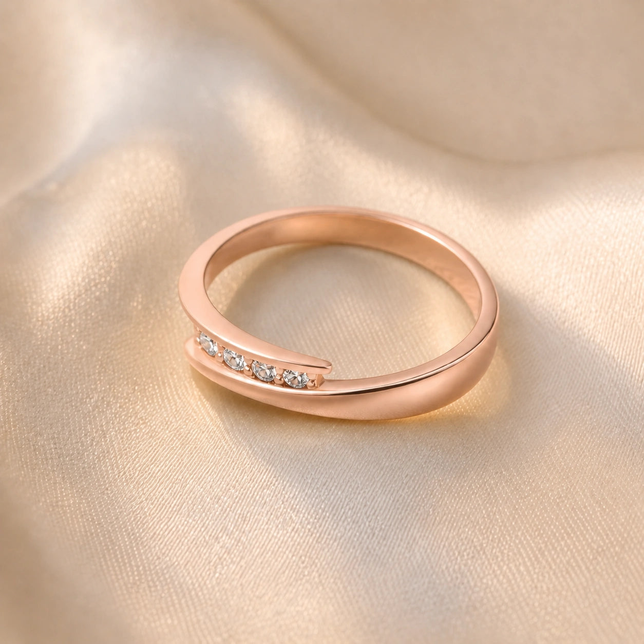 Rose Gold Engagement Ring Diamond 10K — Attilia