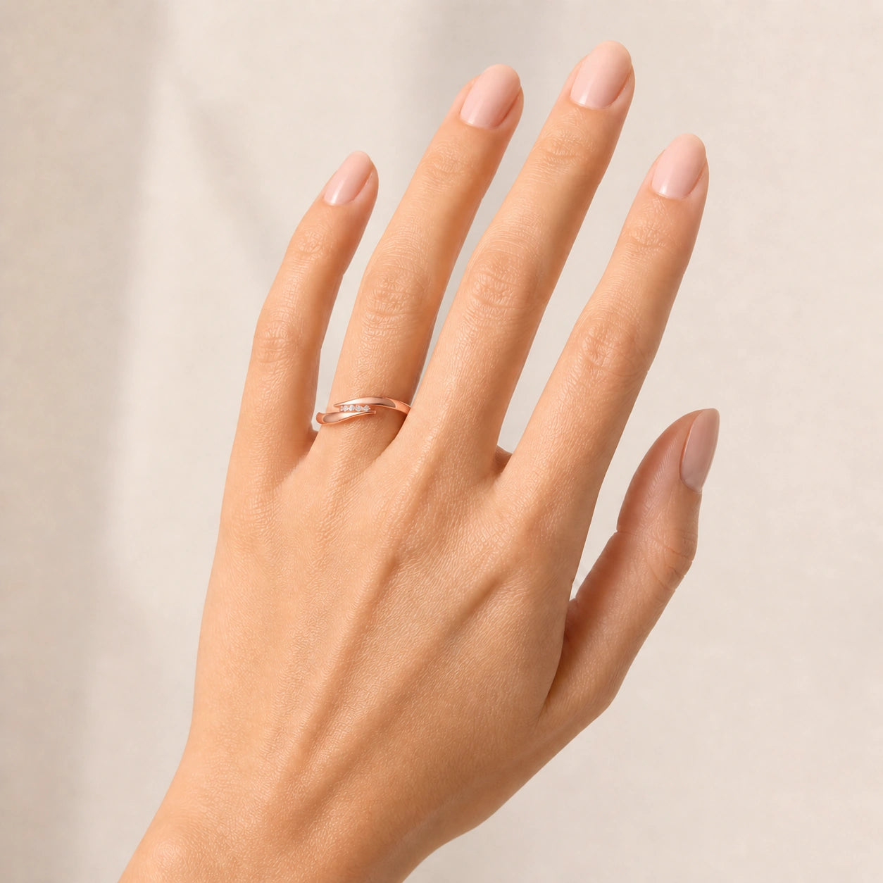 Rose Gold Engagement Ring Diamond 10K — Attilia