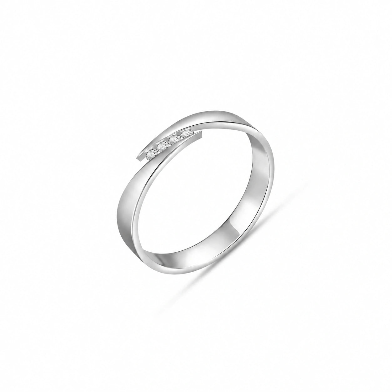 White Gold Engagement Ring Diamond 10K — Attilia