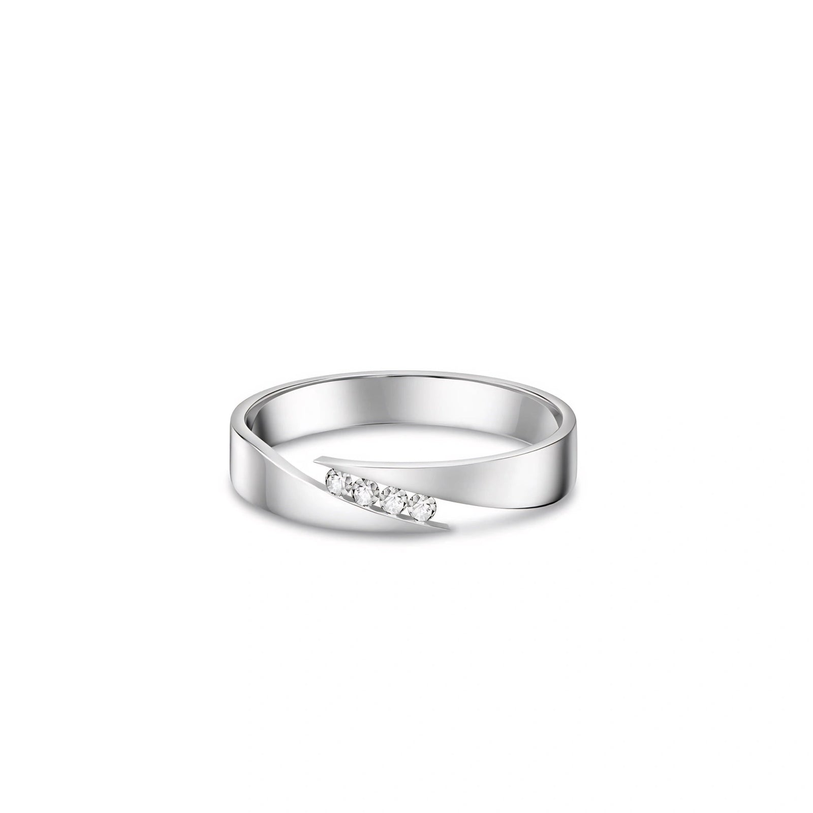 White Gold Engagement Ring Diamond 10K — Attilia